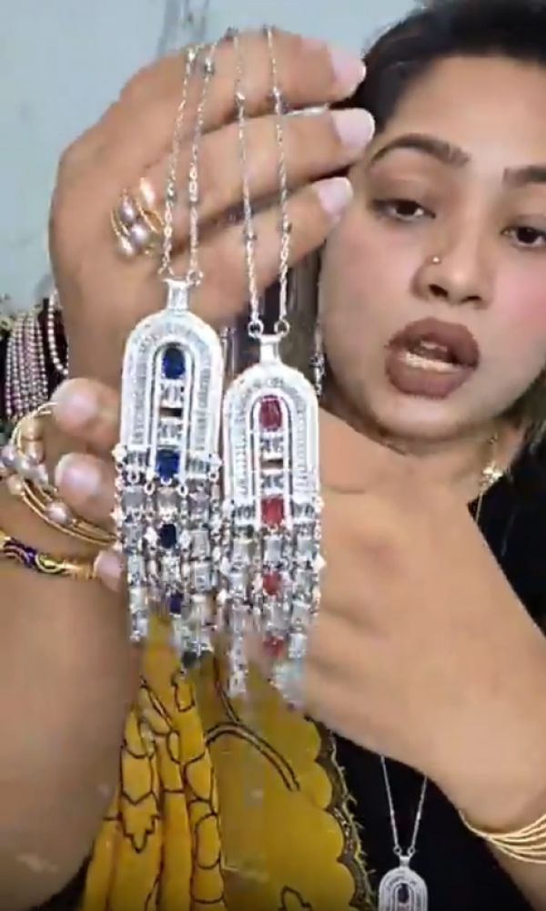 Diamond Cut Long Silver C...