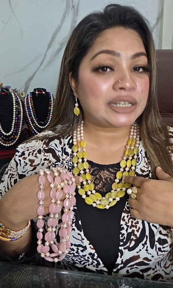 Lemon Yellow & Pink Neckl...