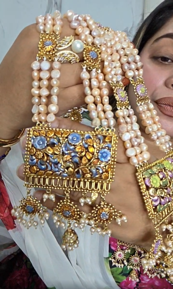 Real Pearl Minakari Neckl...